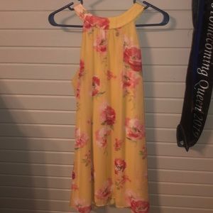 yellow halter dress